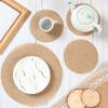 10pcs Round Natural Jute Burlap Fabric Table Mat Tea Cup Coaster Pads Vintage Rustic Wedding Decoration Christmas Party Supplies