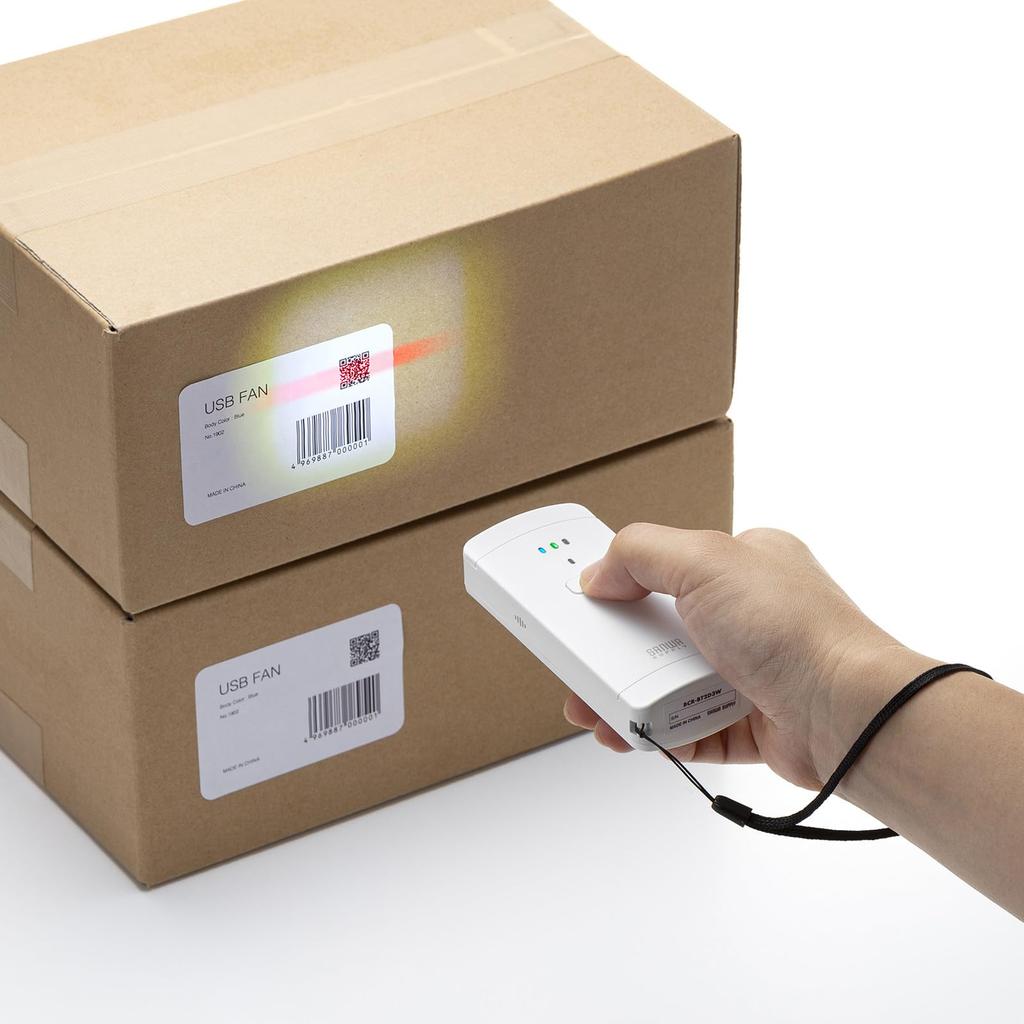 SANWA SUPPLY Bluetooth 2D Barcode Reader (Antibacterial) BCR-BT2D3W