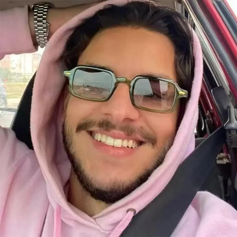 Cool Leopard Pattern Rectangle Frame Sunglasses Fashion Women'S Eyeglasses Men Summer Driving Eyewear Uv400