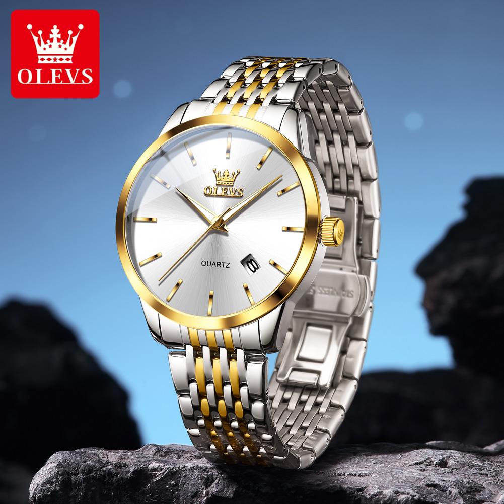 OLEVS 2907 Mens Watch Original Simple Quartz Watches For Man Waterproof Luminous Date Display Male Hand Clock Reloj