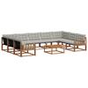 Outdoor Sofa Set with Cushions 10 Pcs Natural and Light Grey
