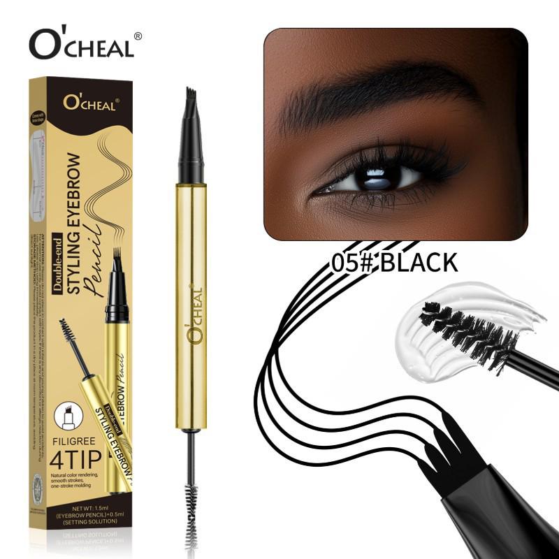 OCHEAL Dual-End Shaping Gel Eyebrow Pencil - Waterproof, Sweatproof, Long-lasting 1.5ml + 0.5ml