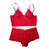 Sexy Women Lingerie Set Thin Lace Flower Printed Underwear Suit Female Adjustable Shoulder Strap Triangle Cup Bralettle