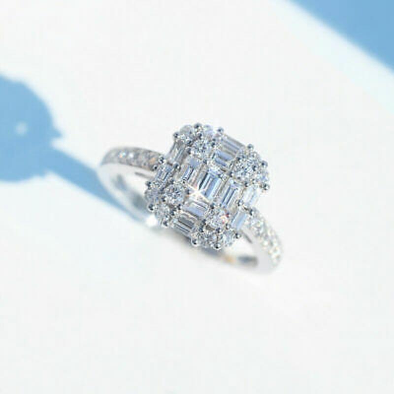 Luxury Female White AAA Zircon Wedding Ring Filled Jewelry Gift  Promise Engagement Rings For Women