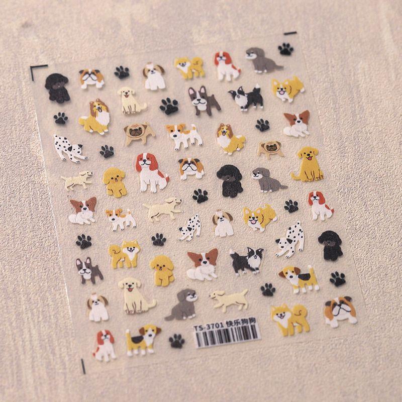 

Qiji Cartoon Happy Dog Three-Dimensional Relief Nail Sticker Waterproof Nail Sticker Decorative Jewelry 3701 3702 TS-3701 happy dog.