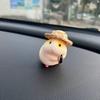 New Cute Eating Straw Hat Hamster Car Accessories Car Toy Center Console Decoration Car Interior Decoration Pendant
