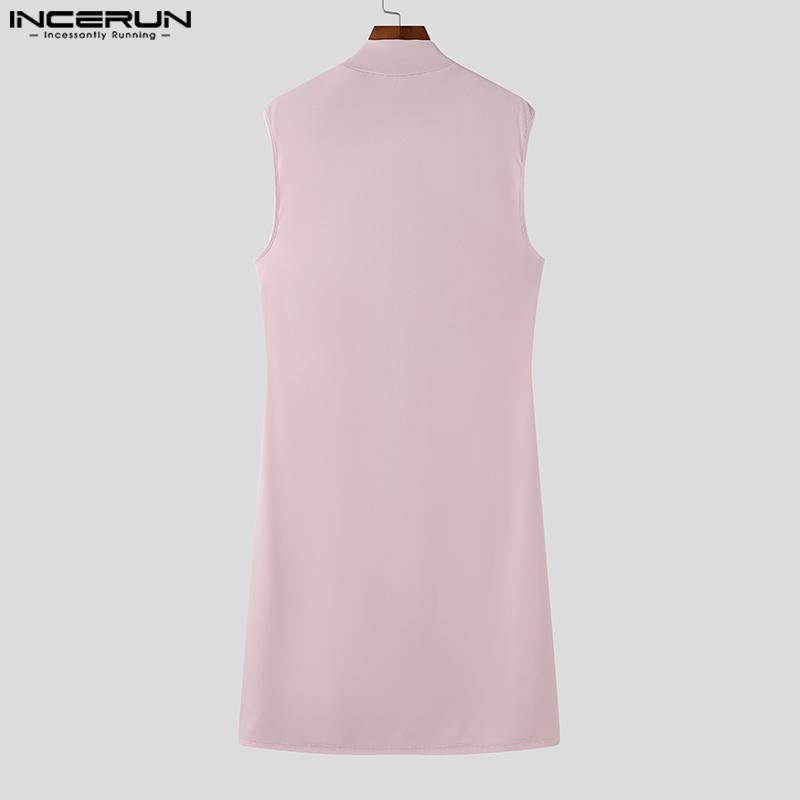 INCERUN Pánský modelový výstřih bez rukávů Dlouhá tílka Neformální trička s tunikou