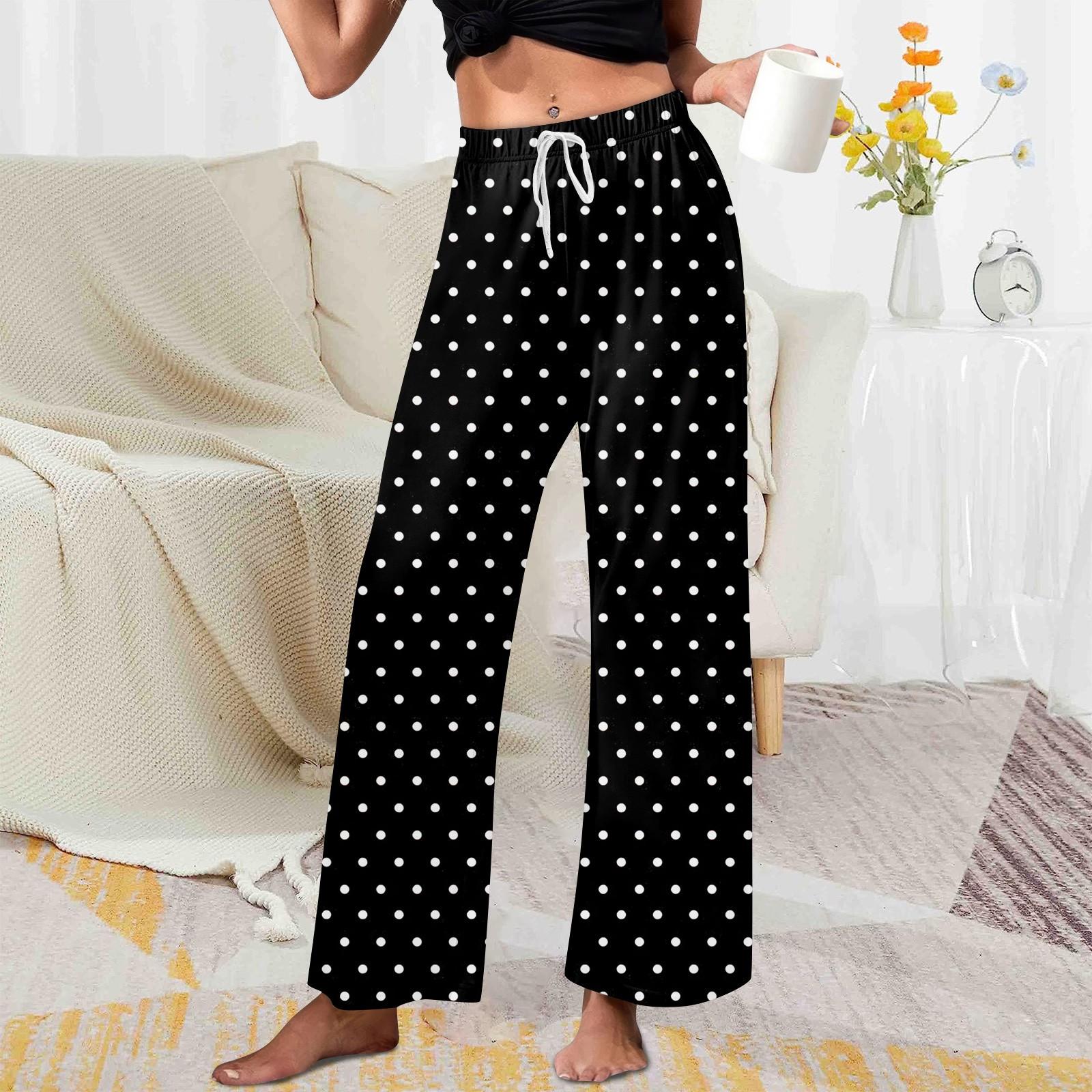 

Женские домашние брюки с принтом Allover, пижамные брюки для сна, длинные брюки, пижамные брюки, брюки для йоги L чёрный