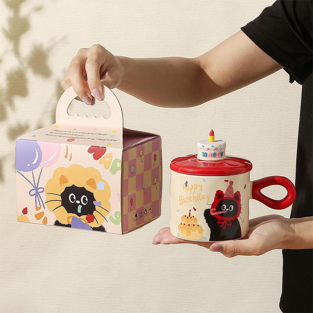 Regalo di compleanno torta tazza ragazza gatto carino per fidanzato fidanzata sorella scatola regalo significativa tazza