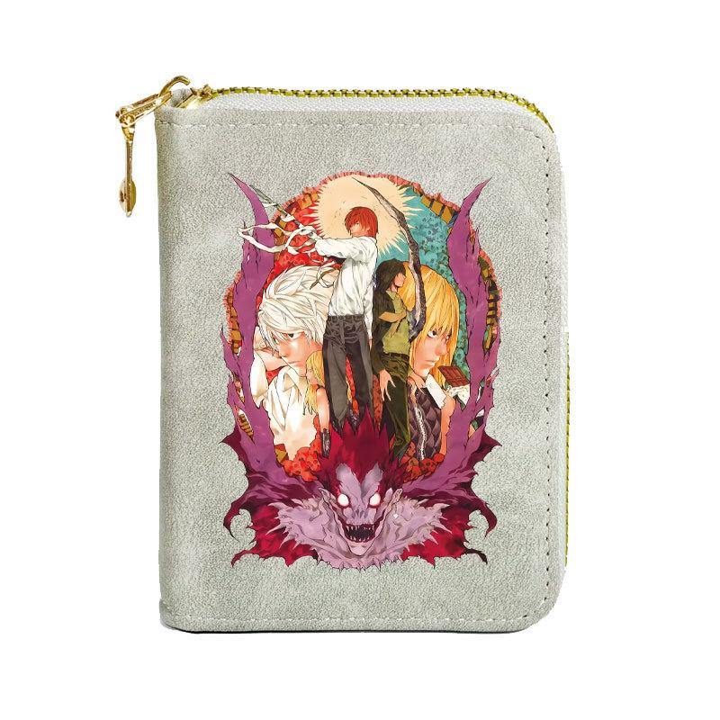 Death Note Zipper PU Wallet Short Multiple Card Slots Purse 10.5x8x2.5cm