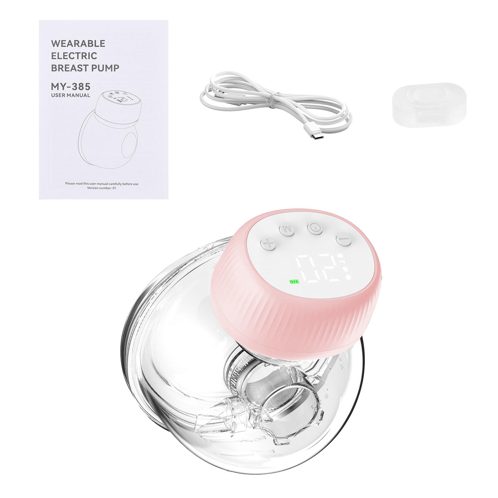 

Молоковідсмоктувач Hands Free з 4 режимами, 12 рівнів, автоматична зупинка, 10 хвилин, портативний, 2 шт. Single Pump рожевий