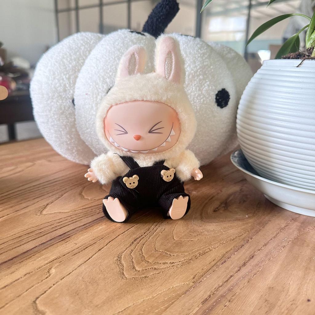 Only Clothes Plush Toys Clothing Accessories LABUBU Dolls Wooden Buckles Overalls
