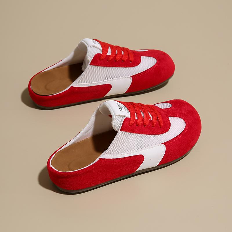 

CRLAYDK Summer Women s Footbed Comfortable Slip On Mules Mesh House Slippers Ladies Backless Slide Loafers Casual Flats Shoes 40