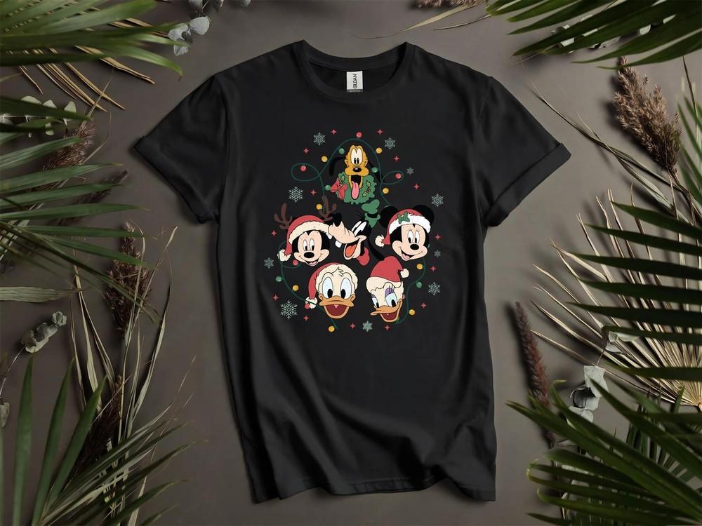 Mickey's Friends Christmas Tree LightT-shirt T Shirt Men Women Unisex Tshirt L19