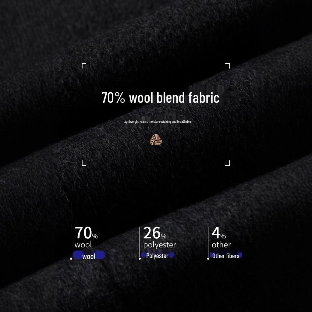 Herren Mittellanger Doppelseitiger Kaschmirwollmantel - Herbst/Winter Verdickter Papas Leichter Business-Übermantel