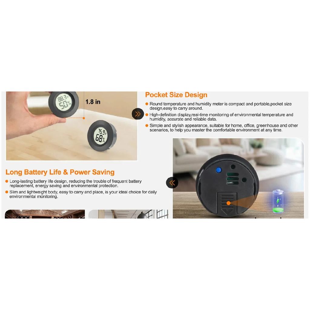 Portable Hygrometer Thermometer Temperature and Humidity Digital Display Electronic Machine Indoor Camp Car Temperature Sensor