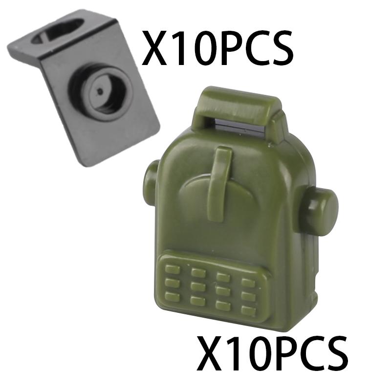 MOC Military SWAT Soldiers Building Blocks Accessories Set Medical Box Vest Backpack Bricks Kids Gift