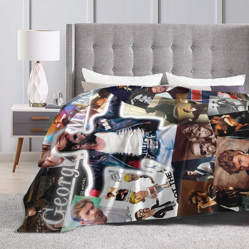 George Michael Music Blanket  Travel Office Flannel Throw Blanket For Living Room Soft Warm Design Quality Bedspread