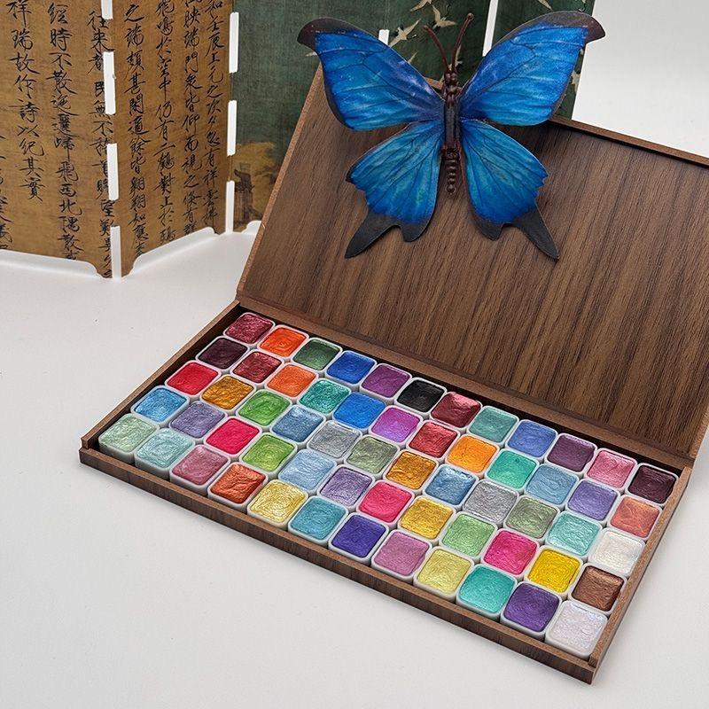 28-120 Farben Perlmutt Aquarellpigment: Metallische Volltonfarbe Tragbares Kunst-Set zum Malen - Perfekte Weihnachtsgeschenke für Künstler