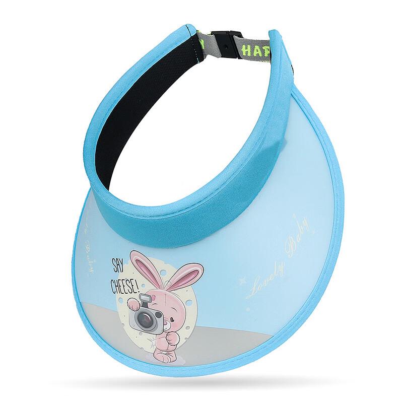 

ZHENYUEQI Kids UV Sun Visor Hat - Cartoon Rabbit Wide Brim Adjustable