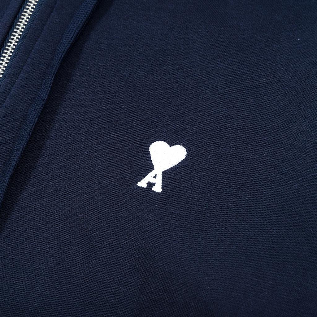 669 AMI Herr- och Damhöst Ny Broderad Dragkedja Huvtröja