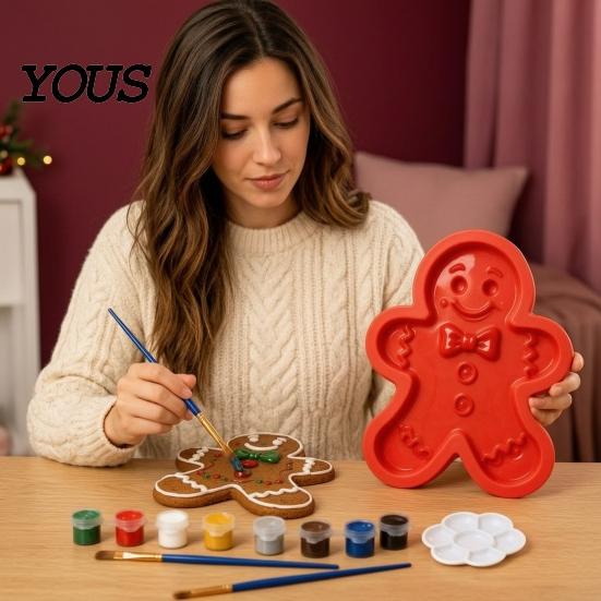 Resin Art Supplies for Beginners Christmas Stepping Stone Mold, Silicone Tree Santa Wreath Gingerbread Man Design, Handmade Gift Creation Tool