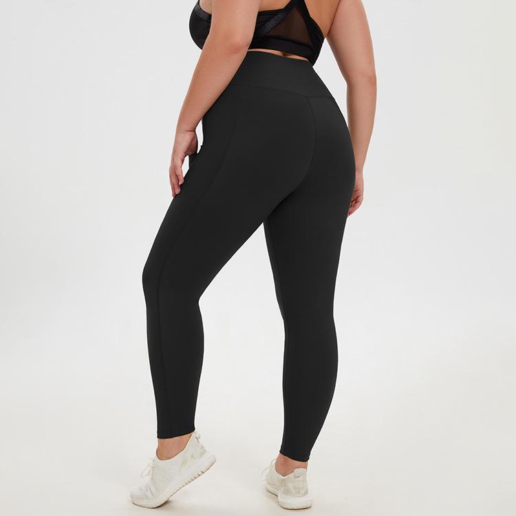 Kadın Büyük Beden Avrupa/Amerikan Yoga Pantolonu - Şeftali Kalça, Fitness ve Koşu Tayt Leggings
