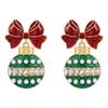 Holiday Dangle Earrings Christmas Drop Jewelry with Gold Tone Glitter Finish for Parties Dinners and Seasonal Styling