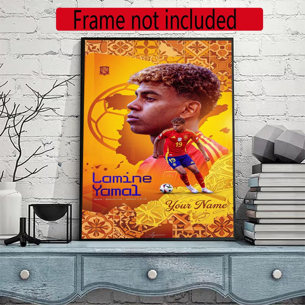 Lamin Yamal Customize Text Diamond Painting Round Diamond Mosaic Suitable For Beginners Diamond Painting Rhinestones Gift Frameless
