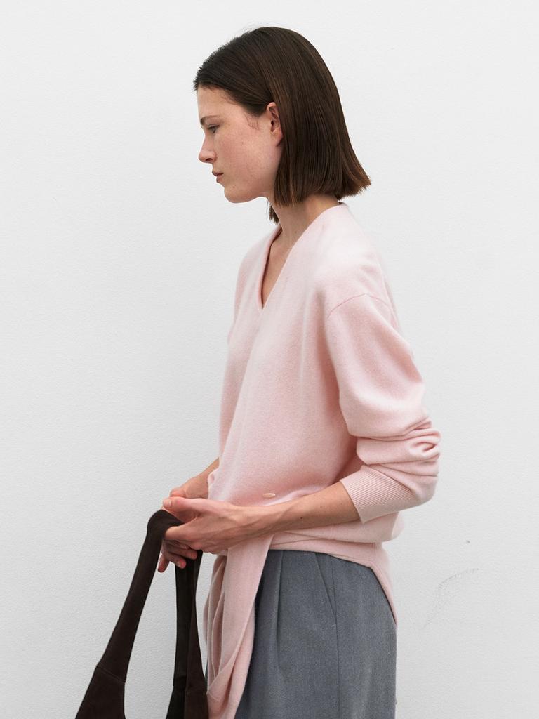 ATELIER NAIN Essential Cashmere Deep V-Neck Knit(T-7125) L/Pink