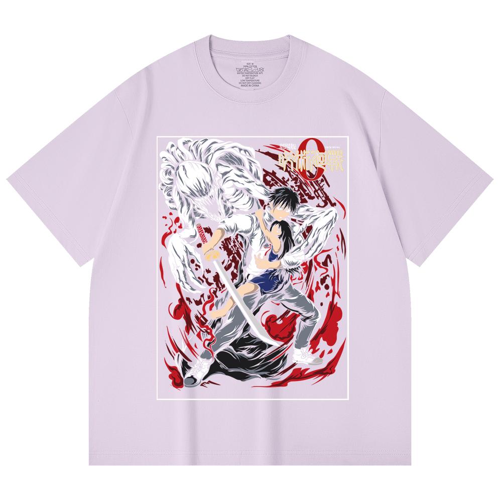 230 Gsm 100% Cotton Jujutsu Kaisen V65 Yuta Print Unisex Heavy Cotton T Shirt