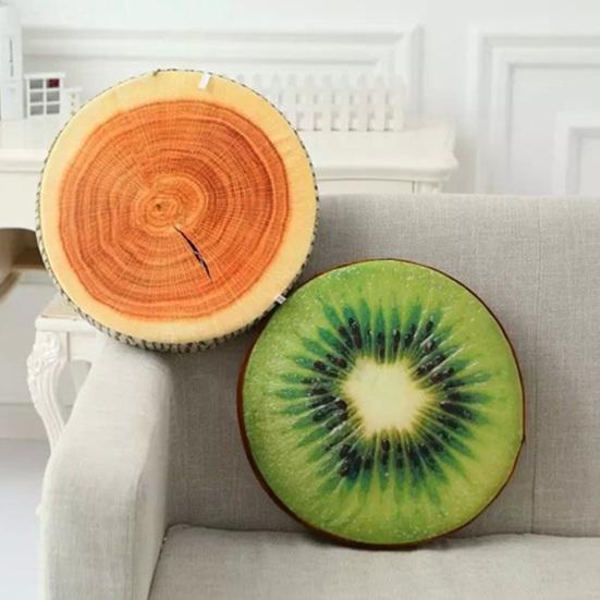 Подушка-кидок зі скибочками фруктів Кругла кавун ківі апельсин Подушка 3D-друк Весела фруктова декоративна подушка Накладка на сидіння для дивана стільця підлоги