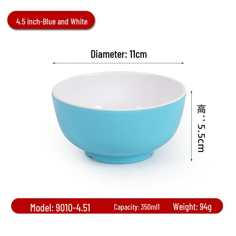 Yudefeng A8 Melamine 4.5-inch Blue White Bowls (10-Pack)