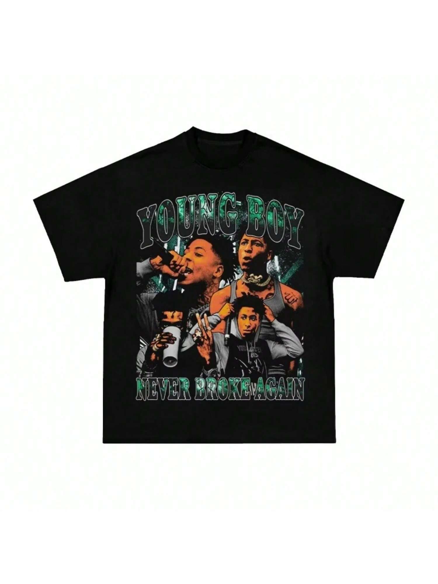 

2025 Youngboy Never Broke Again American Retro Hip Hop Rap Figure Print Short Sleeve T-Shirt High Quality Luxury Brand Ins Y2k(1) XXXXXL