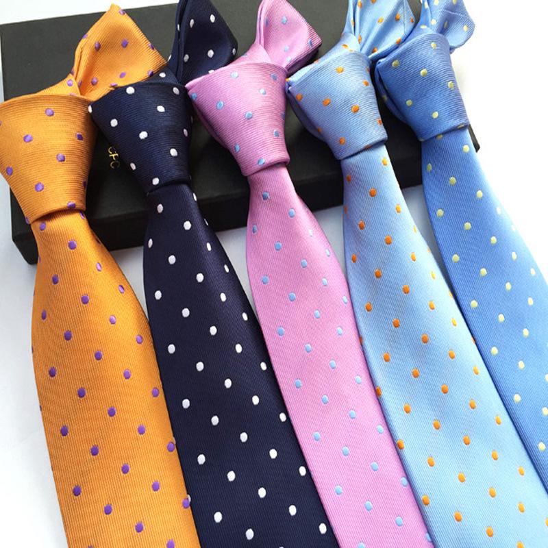 2025 Polka Dot Polyester Herren Business Casual Krawatte - Verschiedene Farben