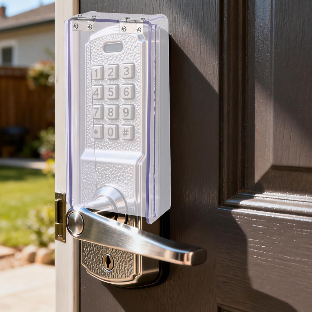 Clear Plastic Lock Keypad Cover Outdoor Waterproof Flip Rain Shield Protective Case for Digital Locks Keypad Outdoor Enclosure