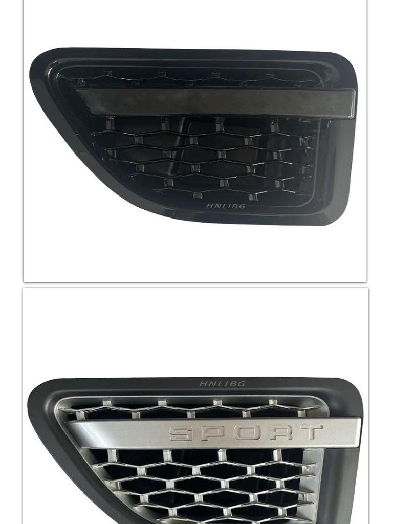 Pasuje na Land Rover Range Rover Sport 2006 Boční větrací otvor blatníku: Šedý okraj, Stříbrná síťovina, Stříbrný pruh, Celý černý.