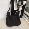 Student Messenger Bag Solid Color Crossbody Bag Men Canvas Bag Women's Large Capacity Commuter Shoulder Bag