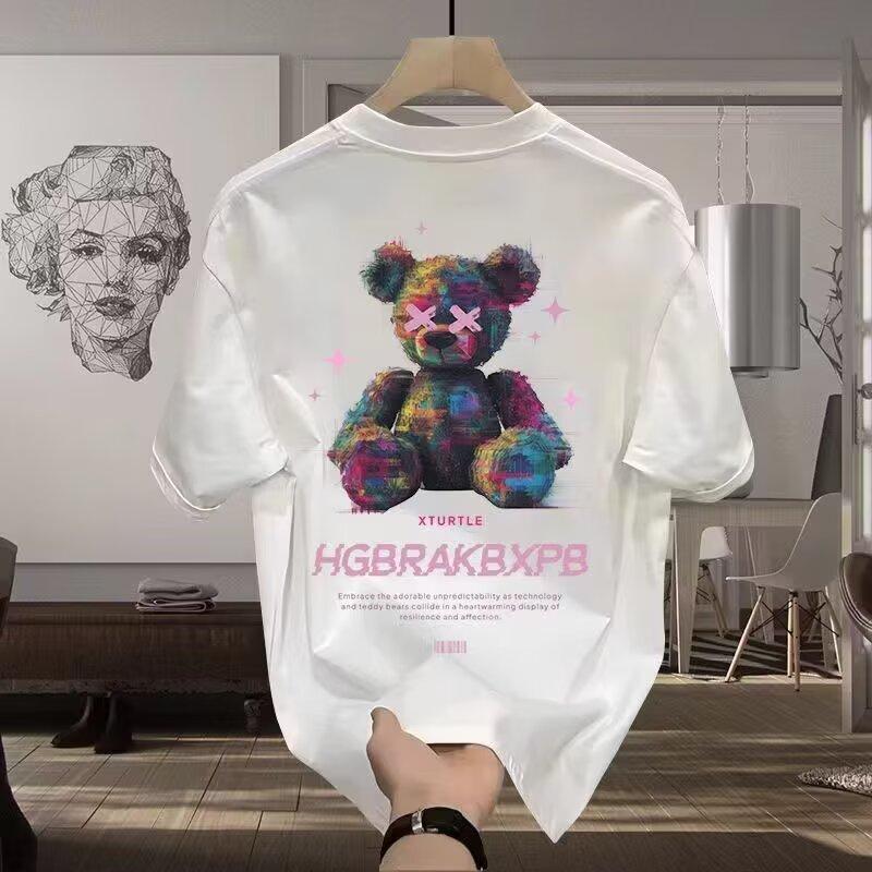 

Мужская футболка с коротким рукавом на правое плечо, летний дизайн спины, уникальный топ, корейский стиль, повседневный топ с принтом с рукавом до локтя 5XL белый