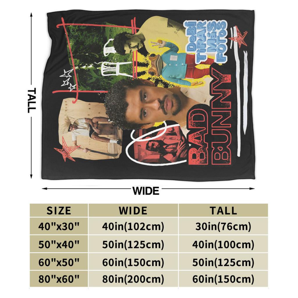 Bad Bunny DTMF  Plush Blankets Hip Hop  Novelty Throw Blanket for  Sofa Bedding Lounge Bedspreads,