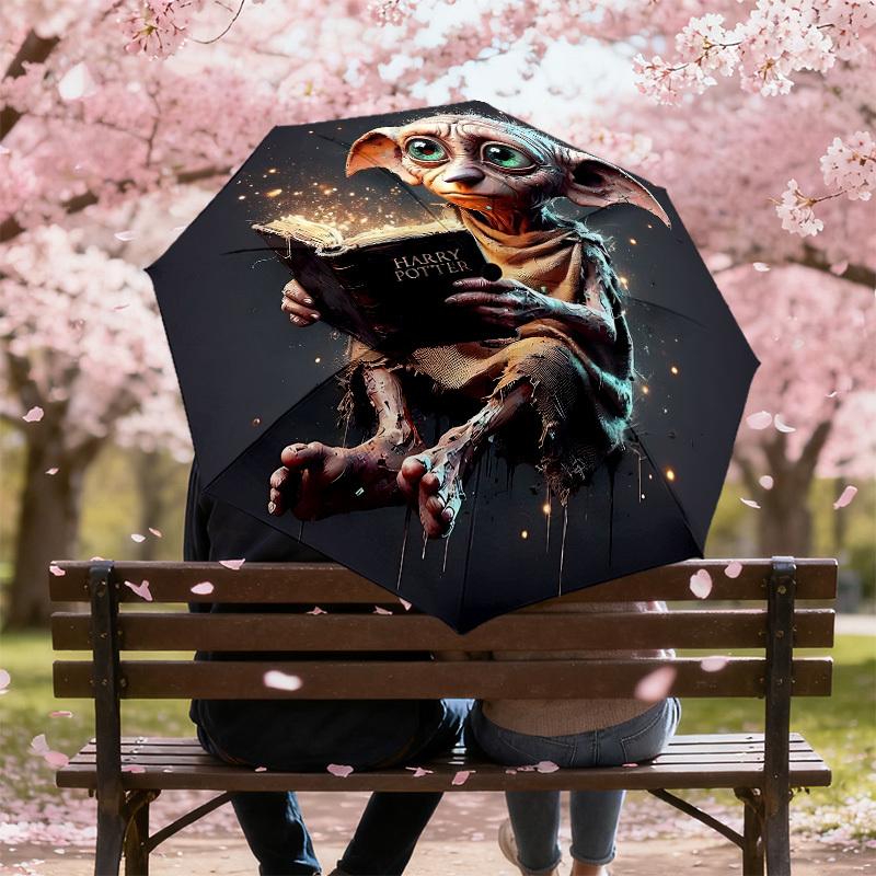 1PC Warner Harry Potter Dobby Umbrella-8-Rib Reinforced, Automatic Open, Lightweight & Durable-A40