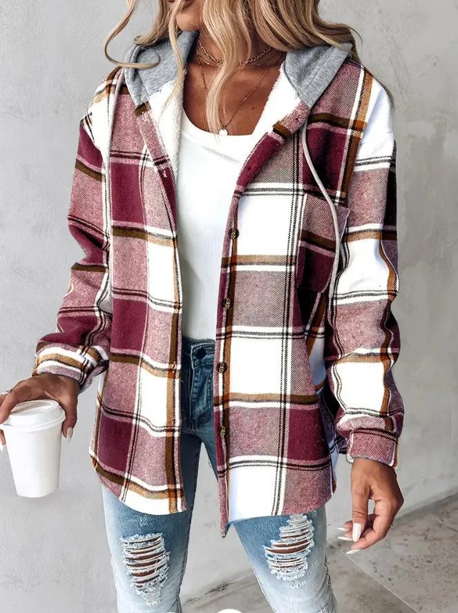 Women s Plus Size Color Block Lace Patchwork Shirt - Trendy Early Autumn 2025 Style M вино красного