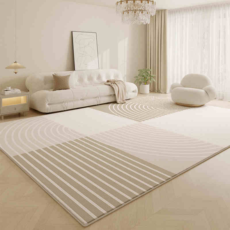 Wohnzimmer Teppich Creme Stil Hochwertiger Kaschmir-Imitat Teppich Herbst/Winter Couchtisch Teppich Schlafzimmer Teppich