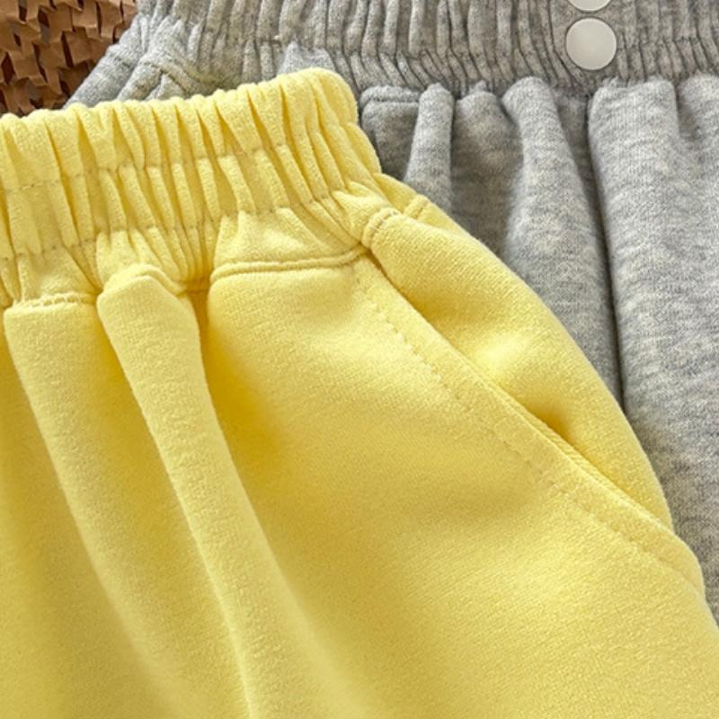 Solid Color All-match Boys Girls' Pants Spring Autumn Clothing Simple Fashion Kids Casual Trousers Loose Children Pants