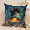 Christmas Window Snow Cushion Cover Silky Short Plush Invisible Zipper Dustproof Sofa Pillow Case For Home Decor