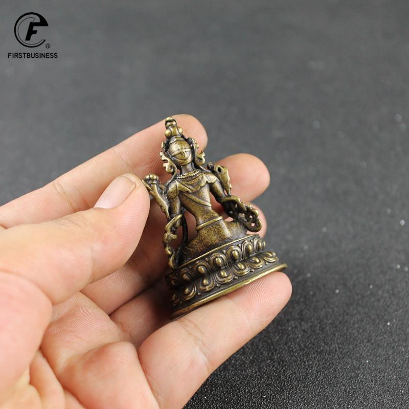 Aprox 5.5CM Height Green Tara Small Copper Statues Tantric Statues Buddha Statue Buddhism Buddhist Figure Figurine Desktop