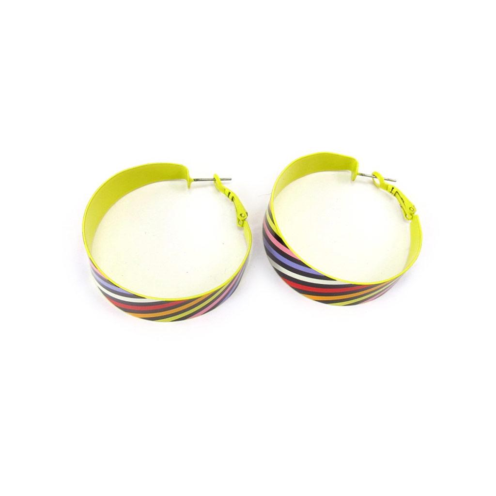 Les Trésors De Lily [K2472] - Multicolored Yellow 'Coloriage' Hoop Earrings Ø 40 Mm