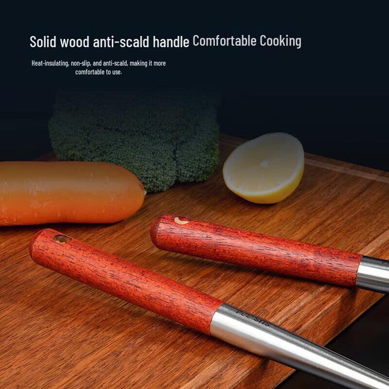 Stainless Steel Stir-fry Ladle with Wooden Handle