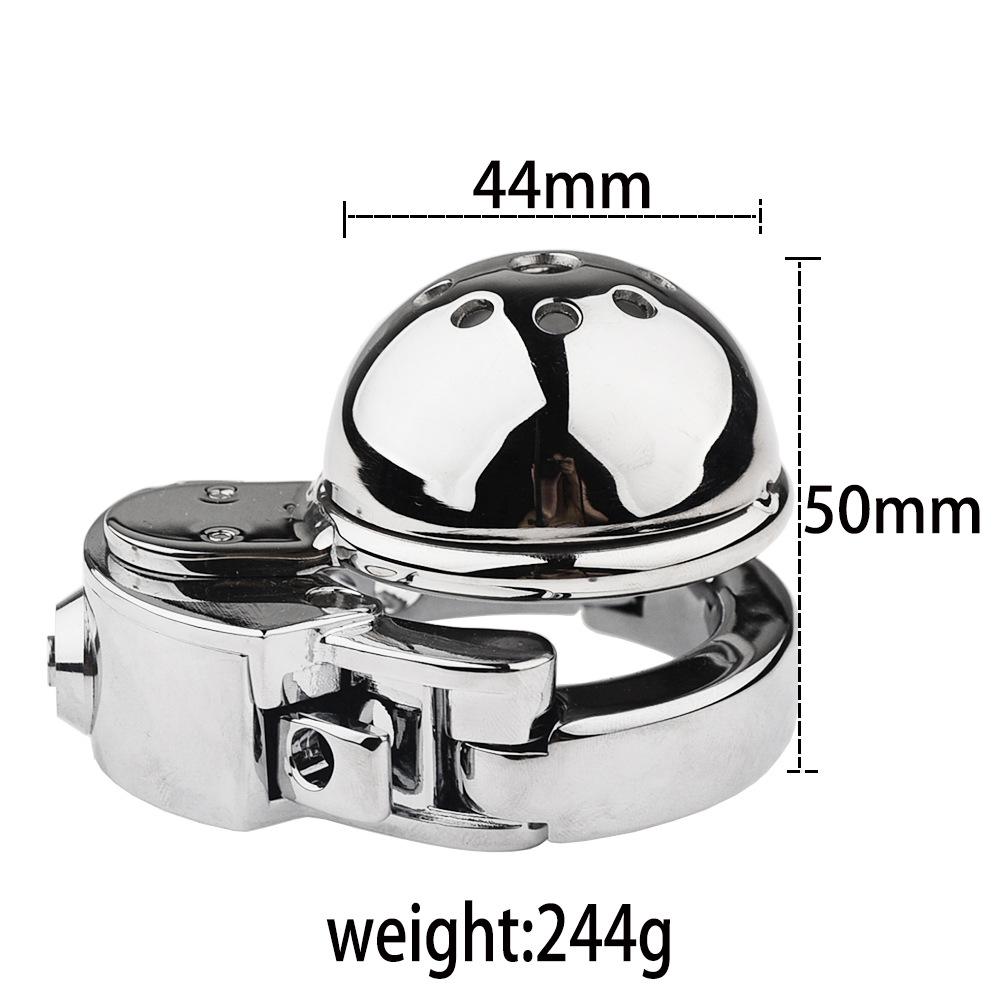 Male Metal Chastity Lock, Sissy Silver Chastity Cage, 6 Positions Adjustable Abstinence Chastity Device, Adult Erotic Products