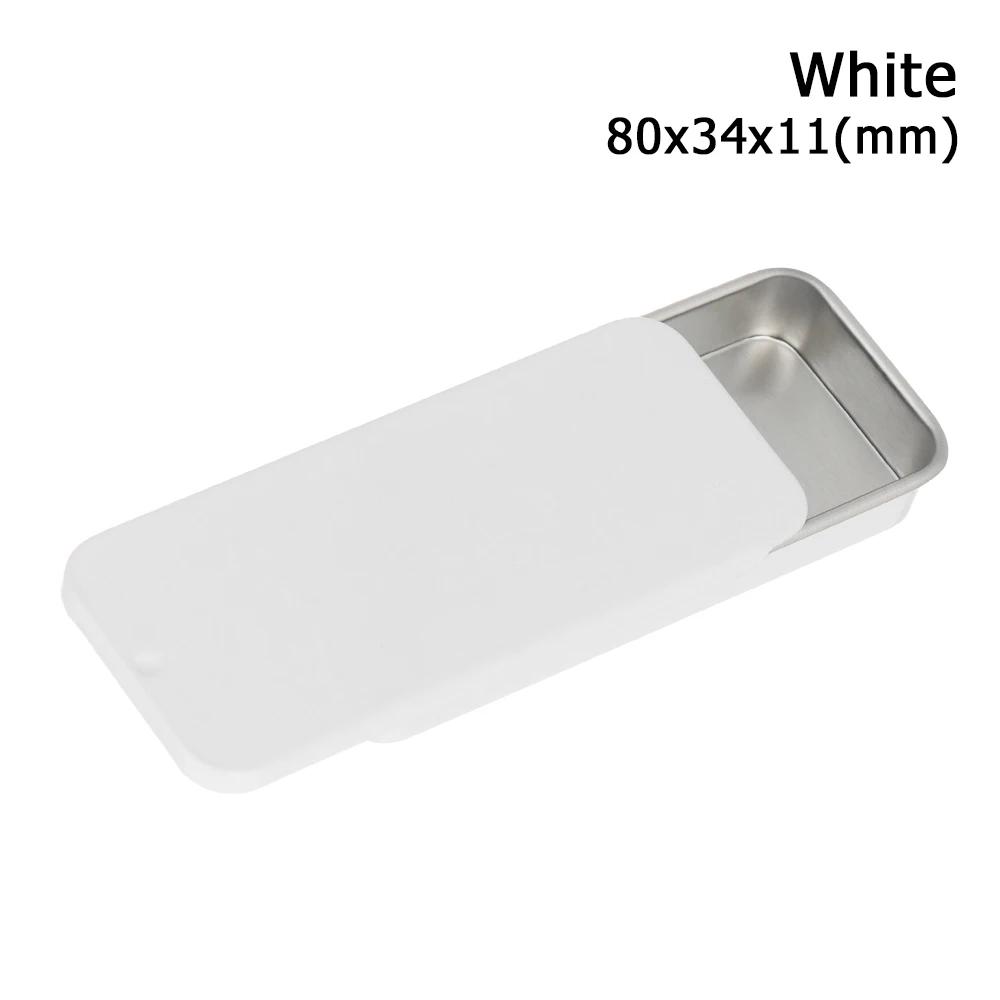 1 Stück Metall Rechteckig Leer Mini Blechdose Weißblech Schieben Süßigkeiten Pillendosen Behälter Glas mit Scharnier Kleine Organizer Aufbewahrungsbox